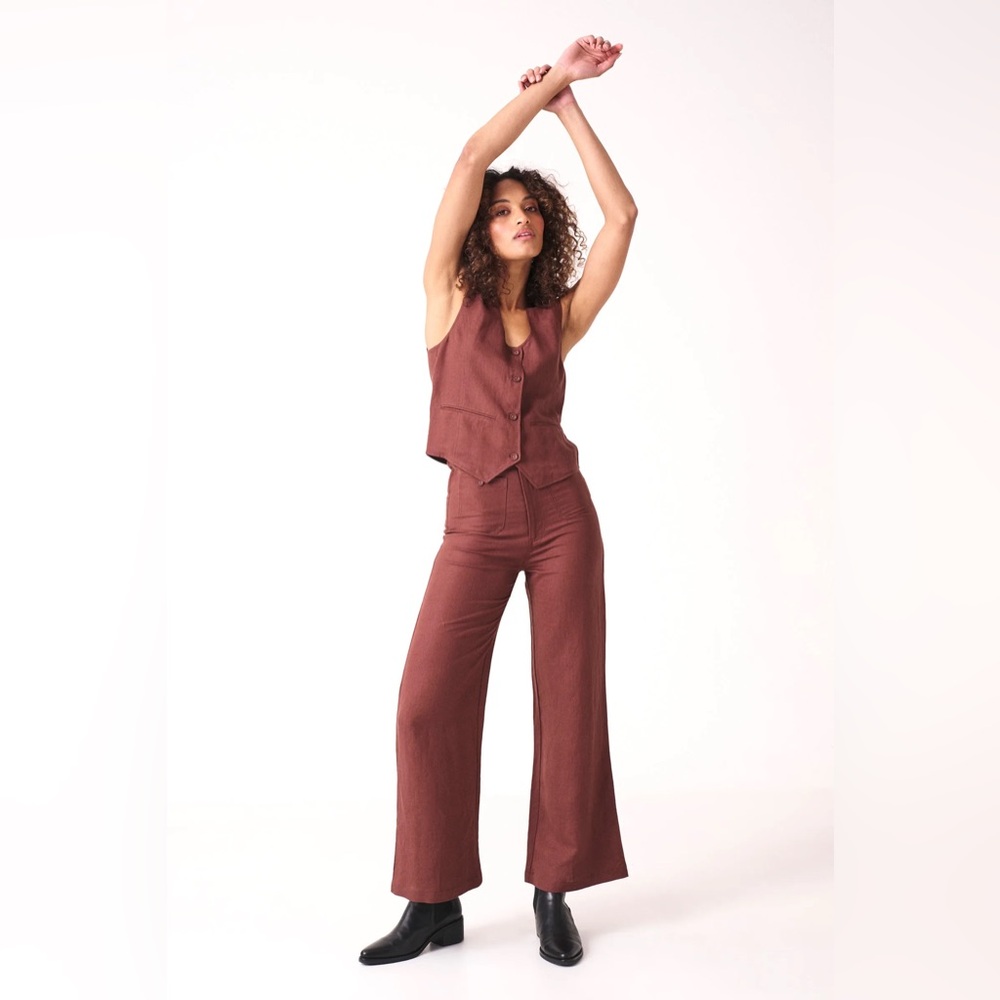 NWT ROLLAS Sailor Linen Pant In Cocoa. Sold Out Online